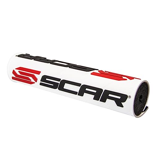 SCAR Mousse de Guidon 22 3D avec Barre Moto Cross Quad Dirt Bike Enduro Supermotard - Blanc