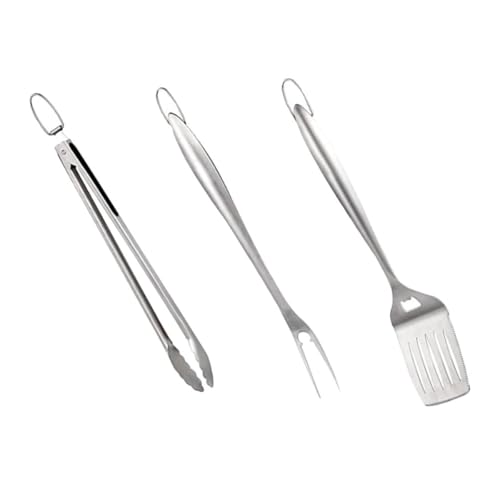Set de 3 Utensilios para Parrilla de Acero Inoxidable miniatura 1