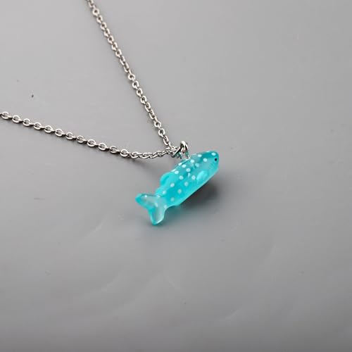 MAOFAED Whale Shark Pendant Necklace for Women, Whale Shark Jewelry, Sea Life Gift for Diver, Sharks Lover Gift(onceWhaleNe)3