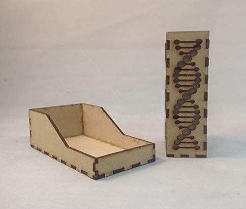 T Rex Fossil Mini Dice Tower v1 Amber Acrylic Window Laser Cut MDF Unique Gift
