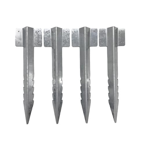 Nicoman Lot de 4 Supports de traverses de Chemin de Fer en Acier galvanisé Robuste avec vis en Dents de scie pour parterres surélevés, Bordures et aménagement paysager (argenté)