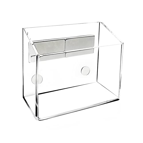 Magnetic Glass Whiteboard Holder, Magnetic Dry Erase Marker Holder, Magnetic Marker Holder, Whiteboard Marker Holder, Magnetic Pen Pencil Holder for Whiteboards, Fridge, Lockers,1 Pack, Transparent