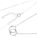 GAROZATION Collar Colgante de Círculo Entrelazado para Mujer, Cadena de Clavícula en Acero Inoxidable, Diseño para Madre E Hija, Joya Día Madre y Obsequio de Cumpleaños