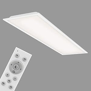 Briloner Verlichting – LED-paneel, WiFi plafondlamp dimbaar, RGB, app-bediening, incl. afstandsbediening, timerfunctie, geheugenfunctie, 40 Watt, 3.800 lumen, wit, 1195x295x63mm, 7086-016