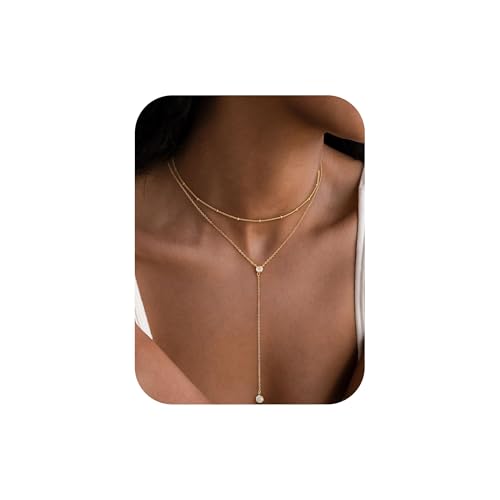 Turandoss Collier en or pour femme - Chaîne en Y...