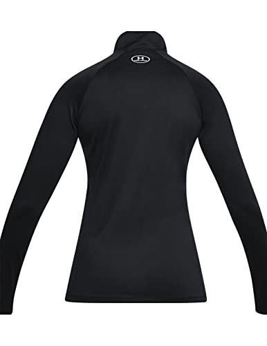 Under Armour womens Tech ½ Zip Long-Sleeve Pullover , Black (001)/Metallic Silver , Small