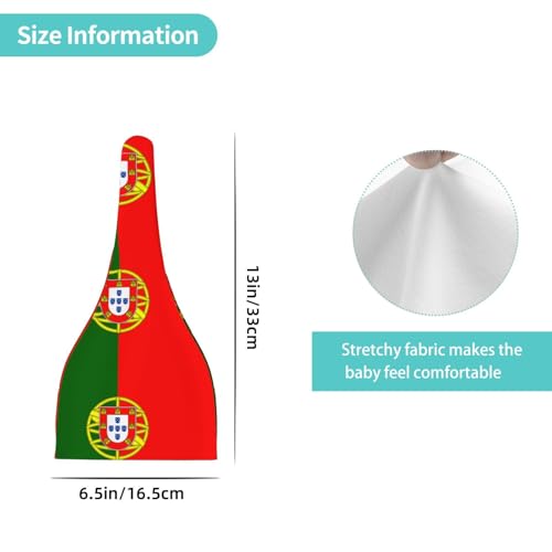 Baby Beanie Portuguese Flag Knotted Hat - Soft, Warm, Comfortable, Headwear for Newborns, 0-6 Months Black4