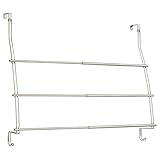 No necesita herramientas. InterDesign - Neo - Toallero Extensible, para Colgar sobre Perfil de Puerta/Puerta del cubículo de Ducha; para el Cuarto de baño - Satinado