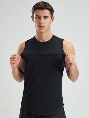 Image of VastraVibes Men's Gym Vest Sleeveless Tank Top | Moisture Wicking Quick Dry Workout Tshirt | Running Fitness Sports Activewear
