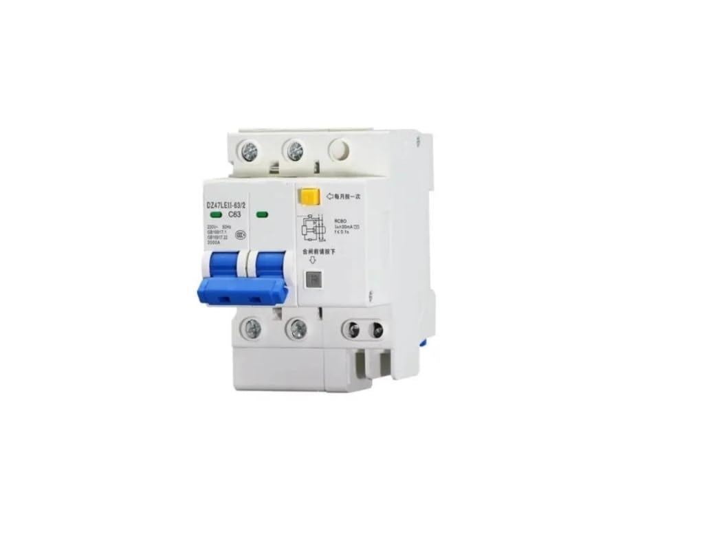 Magnetotermico, Disyuntor DZ47LE-63 Interruptor de Aire doméstico disyuntor en Miniatura Interruptor 2P con Protector de Fugas Puerta Principal trifásica(20A)