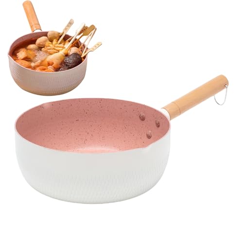 Sartenes antiadherentes, sartén de cerámica antiadherente, mango de madera, sartenes de cocina para estufas de gas, comida para bebés, camping al aire libre, viajes, interior, picnic, cocina familiar