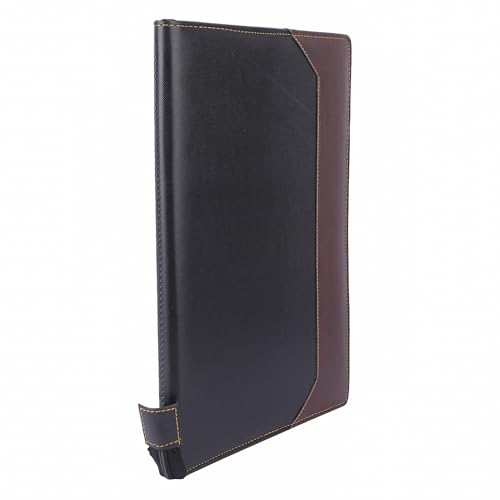Image of Premium Saya Multipurpose Leatherette Professional File Folder for Certificates - Handcrafted PU Leather Document Holder | Portfolio for Legal Size Documents with 20 Durable Leaves (Black)