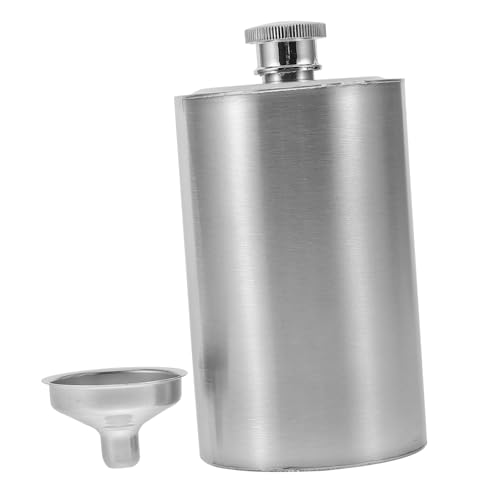GLEAVI Stainless Steel Portable Wine Flask with Funnel Lightweight Cylinder Design for Outdoor Activities for Men for Camping Hiking and Gifting