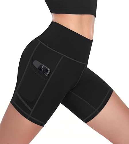 MIRITY High Waist Workout Biker Shorts with Pockets for Women - Buttery Soft Workout Yoga Shorts Pack of 14