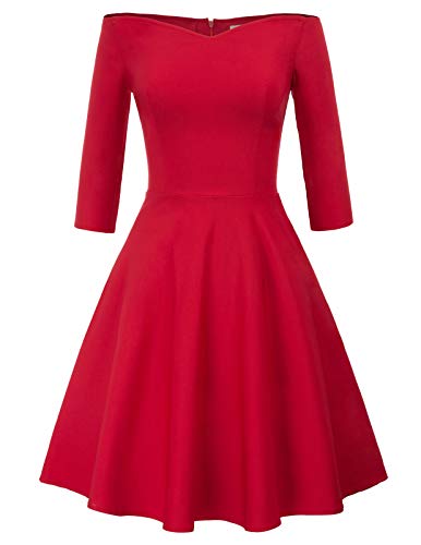 GRACE KARIN Abito Vintage Donna Anni '50 per Cocktail Party Wine XL CL010823-2