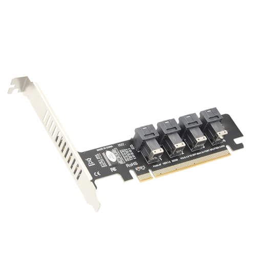 Tarjeta Adaptadora PCIE a U.2 Solución para Añadir 4 SSD NVME SFF8643 en Estaciones Trabajo