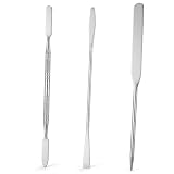 Thinp 3 Stück Make-up-Spatel aus Edelstahl, Edelstahl Foundation Spatula Kosmetik Mischspatel Doppelend-Spatel Professional Make-up Gesichtsspatel für Foundation Lippenstifte Concealer Lidschatten