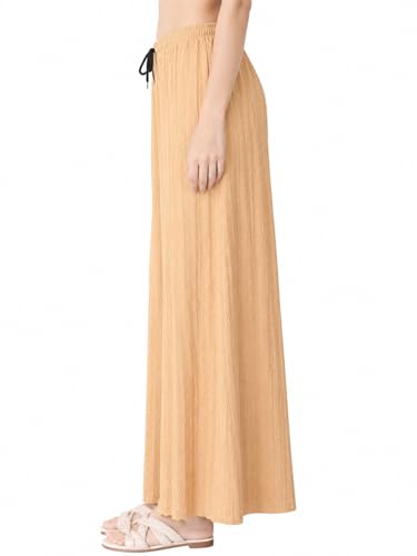 Image of Women Wide Leg Palazzo Pants Combo Pack of 2 |Trousers for Women | Loose Fit Textured Palazzo Pants for Women & Girls | Casual Lounge Travel Wear