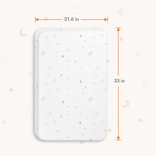 Image of Papablic Bassinet Sheets 2 Pack for 2 in 1 Breathable Mesh Baby Bassinet, 33 inch x 21.6 inch Baby Bassinet Sheets, 100% Cotton Bedside Bassinet Sheets, Soft Breathable Bassinet Mattress Sheets, Grey
