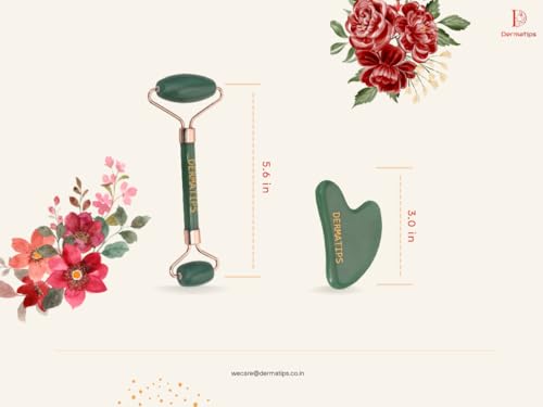 Image of Jade Roller & Gua Sha Tool Set - Luxury Facial Massage Kit for Radiant Skin, Wrinkle Reduction & Stress Relief