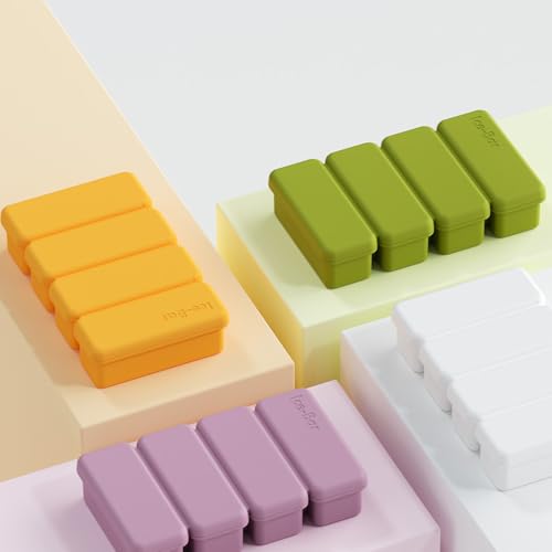 Molde de silicona para hielo 4 cavidades con tapa verde miniatura 6
