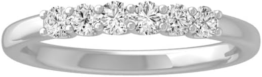 1/3 Carats Round Diamond Ring | 10k,14k in White, Yellow Gold or Sterling Silver | Wedding Band Ring for Women | I2-I3 Clarity and I-J Color