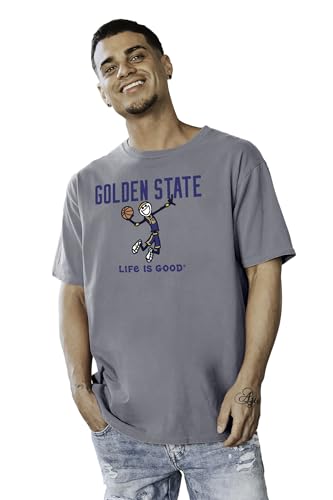 Golden State Warriors NBA Officially Licensed Life is Good T-Shirt Ringspun Basketball Jake, XX-Large