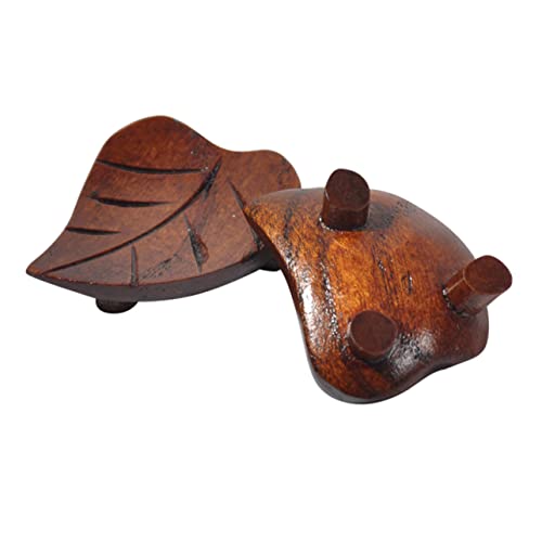 Cabilock 1 Juego Resto De Palillos Utensilio Bastidores Sable De Luz Canasta De Cubiertos Tapa Poseedor Tenedor De Palillos Doble Junta Piscina Cacerola Descansar Brown Madera 2 Piezas