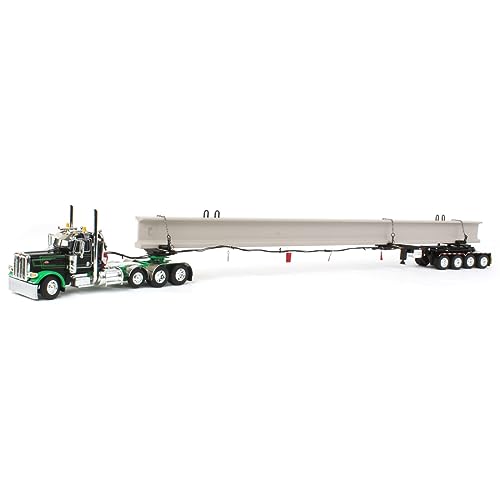 DCP 1/64 Black/Green Peterbilt 389 con remolque ERMC Hydra-Steer