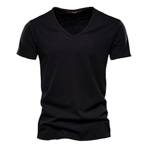 Einfarbig V Neck Tshirt Herren Weiss Baumwolle Kurzarm Shirt 10 Farben Regular fit T-Shirt Herren Sportshirts 2025 Sommer Basic T-Shirt Größe S-5XL