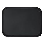 Argon Tableware Black Rectangular Serving Tray 51 x 38cm - Reusable Non Slip Rubberized Surface Platter for Food and Drinks - Durable Heat Resistant Stackable Tray for Bars, Restaurants and Home Use