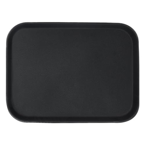 1x Schwarz 51cm x 38cm Rechteckiges Rutschfestes Serviertablett - Groß Plastik Küche Essen Tee Kaffee Abendessen Tisch Getränke Partyteller - Von Argon Tischware