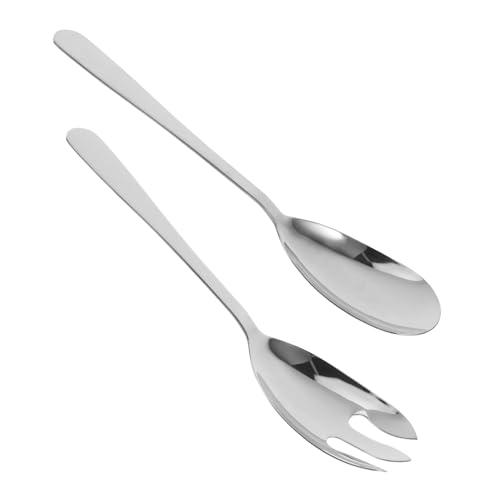 Cabilock 2-piece Salad Serving Set Salad Fork and Spoon Stainless Steel Tabletop Serveware