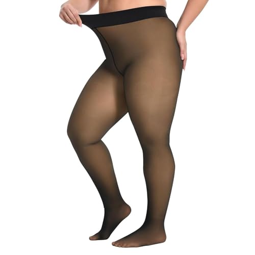 Collants transparents épais grande taille anti-roulement pour femmes 50-125kg