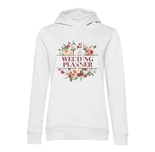 Sweat à capuche wedding planner mariée motif bouquet fleurs coton