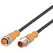 EVC201, Patch Cable, M12 Male to M12 Female, 20m, 5-pin, 5-Wire, A-Coded, Black PUR