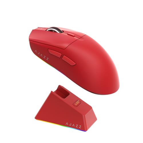AJAZZ AJ139 V2 MC Wireless Gaming Mouse, PAW3311 Sensor, 24K DPI, 2.4G/USB-C/BT, 500mAh Battery, Ultra-Light 66g, RGB Magnetic Charging Base, 80 Million Clicks Life, Compatible with PC and Mac