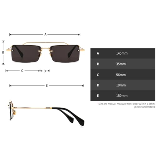 Lunettes de soleil rétro unisexes à monture fine métallique - 2
