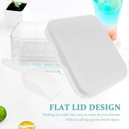 Molde para cubitos de hielo de silicona con tapa blanca miniatura 3