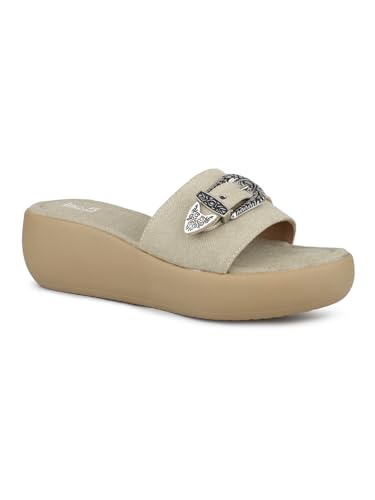 Inc.5 Women Beige Open Toe Comfort Sandals with Buckles (B0CX5JRXRV) Amazon Price History, Amazon Price Tracker