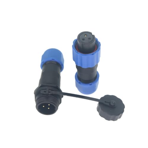 Image of MCcamstore SD13 IP68 1-7 PIN Waterproof Power Connector, High Voltage Circular Industrial Electrical Cable Wire Connector Plug, Rear Nut Panel Socket (1, Inline Female Plug, 3pin)