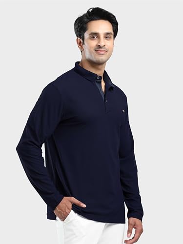 Image of STELLERS Men's Full Sleeve Polo T-Shirt | Feather Touch Feel | Odour Resistant | Wrinkle Free | Quick Dry | Stretchable | Lightweight | Anti-Static | UV Resistance | Anti-Microbial