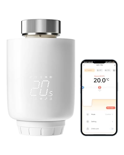 DEWENWILS Smartes Heizkörperthermostat WiFi, Programmierbar Heizungsthermostat, Heizungssteuerung per App, Kompatibel mit Amazon Alexa & Google Assistant, Kein Gateway erforderlich, energiesparend