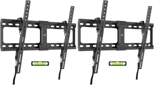 Image of USX MOUNT Tilting TV Wall Mount for Most 37 inch-95 inch Flat Curved Screen Television, TV Bracket with Max VESA 600x400mm up to 132lbs, Low Profile Tilt Mount for 16 inch, 24 inch Stud (Pack of 2)