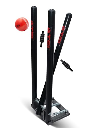 Image of Spring Back Wooden Stumps with Heavy Duty Base, with Heavy Duty Spring Stand Base Color Black Pack of 1PC