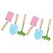 TOYANDONA 6Pcs Mini Attrezzi da Giardino in Metallo Set con Cazzuola Rastrello Pala Attrezzo da Giardino Coltivatore per Bambini Spiaggia Sandbox Giocattolo Colore Casuale