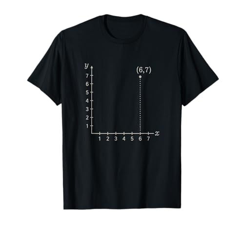 Six Seven 6 7 Coordinate Grid Plot Graph Plane Meme Design T-Shirt