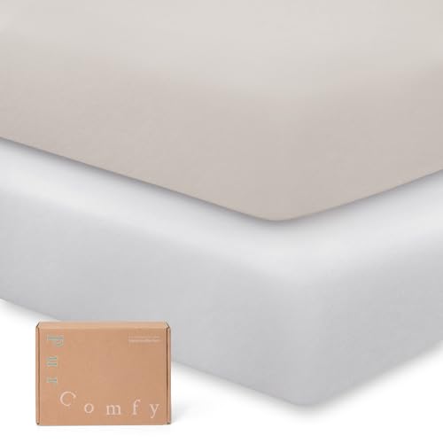 Image of Supersoft Crib Sheets for Boys Girls, Premium Bamboo Viscose Buttery Soft Crib Mattress Fitted Sheet, Stretchy Knit Baby Sheet, Silky Comfort Baby Bed Sheets 28x52x9 Extra Deep Pocket