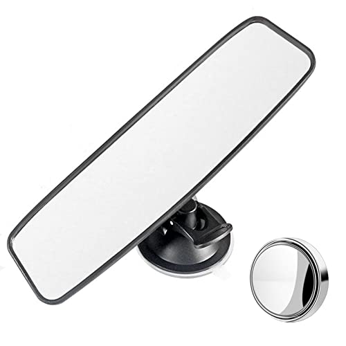 Furado Retroviseur Interieur, Retroviseur Voiture Interieur avec Rétroviseur Grand Angle Retroviseur Panoramique Interieur Retroviseur Conduite Accompagnée pour Voitures Camions SUV (20 x 6 CM)