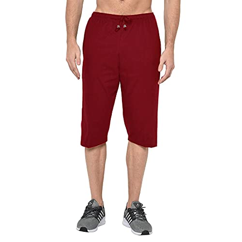 Image of Men's Regular Fit Cotton Three by Fourth, 3 /4th, Man Capri, Capris, Three Quarter, Capri for Men, Printed, Sports Running, Three Quarte, Casual Lounge Short, Nightwear Sleep Shorts, Pack of 2